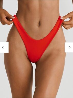 Vacay Swimwear Positano Red High-Cut Bikini Bottom — Women Swim Bikinis